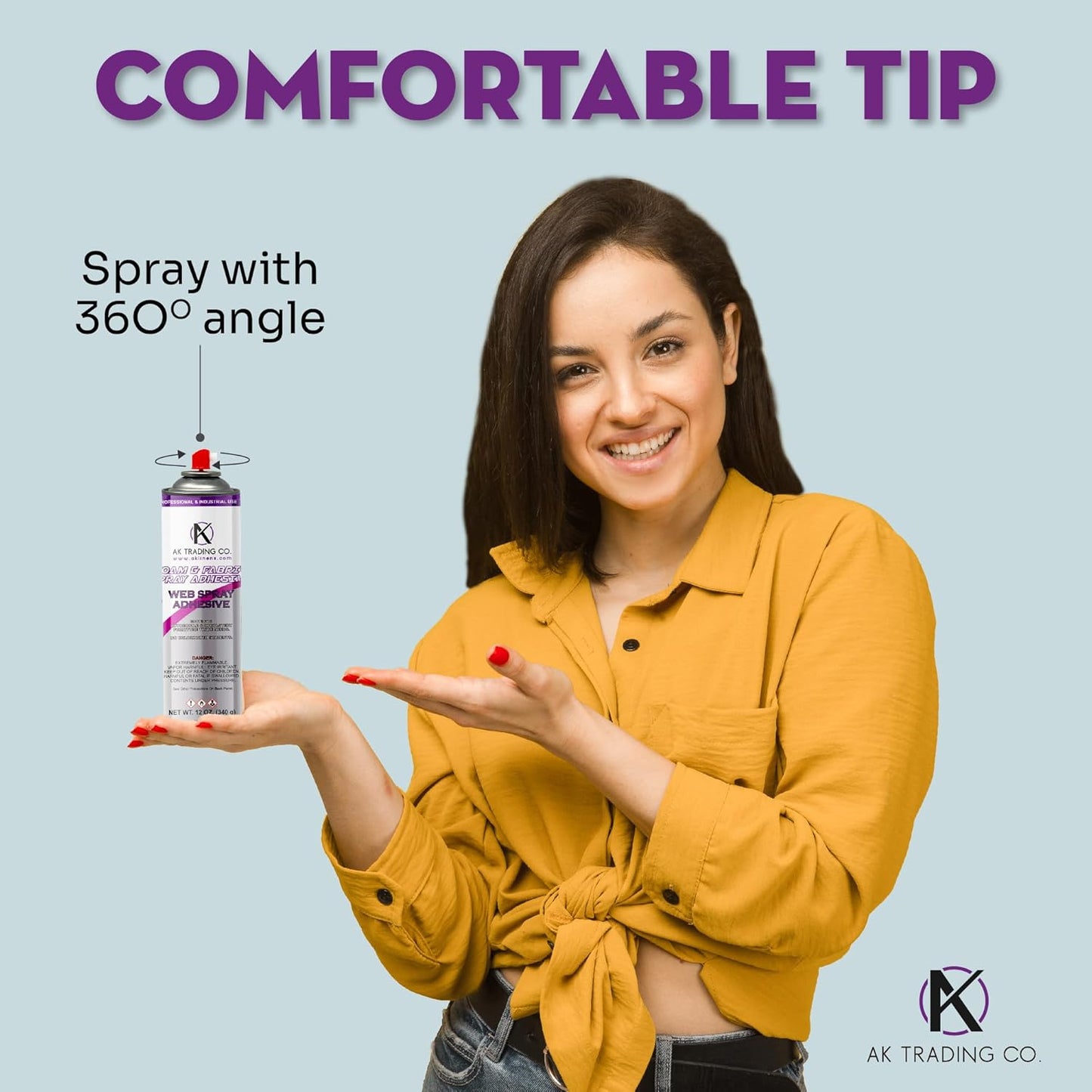 AK Trading Professional Quality General Multipurpose Spray Adhesive, 12-Ounce for Acoustic Panels & Craft Upholstery Foam Adhesive & Fabric Glue - 12 Pack