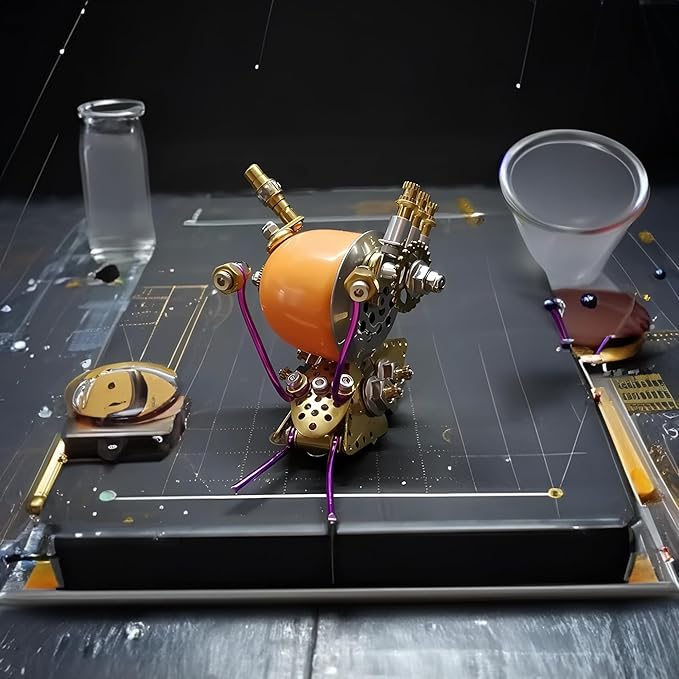 3D Steampunk Mechanical Snail Model Kit – DIY Metal Brass Puzzle for Adults, Retro Collectible Robot Sculpture Craft Gift (Snail-O)