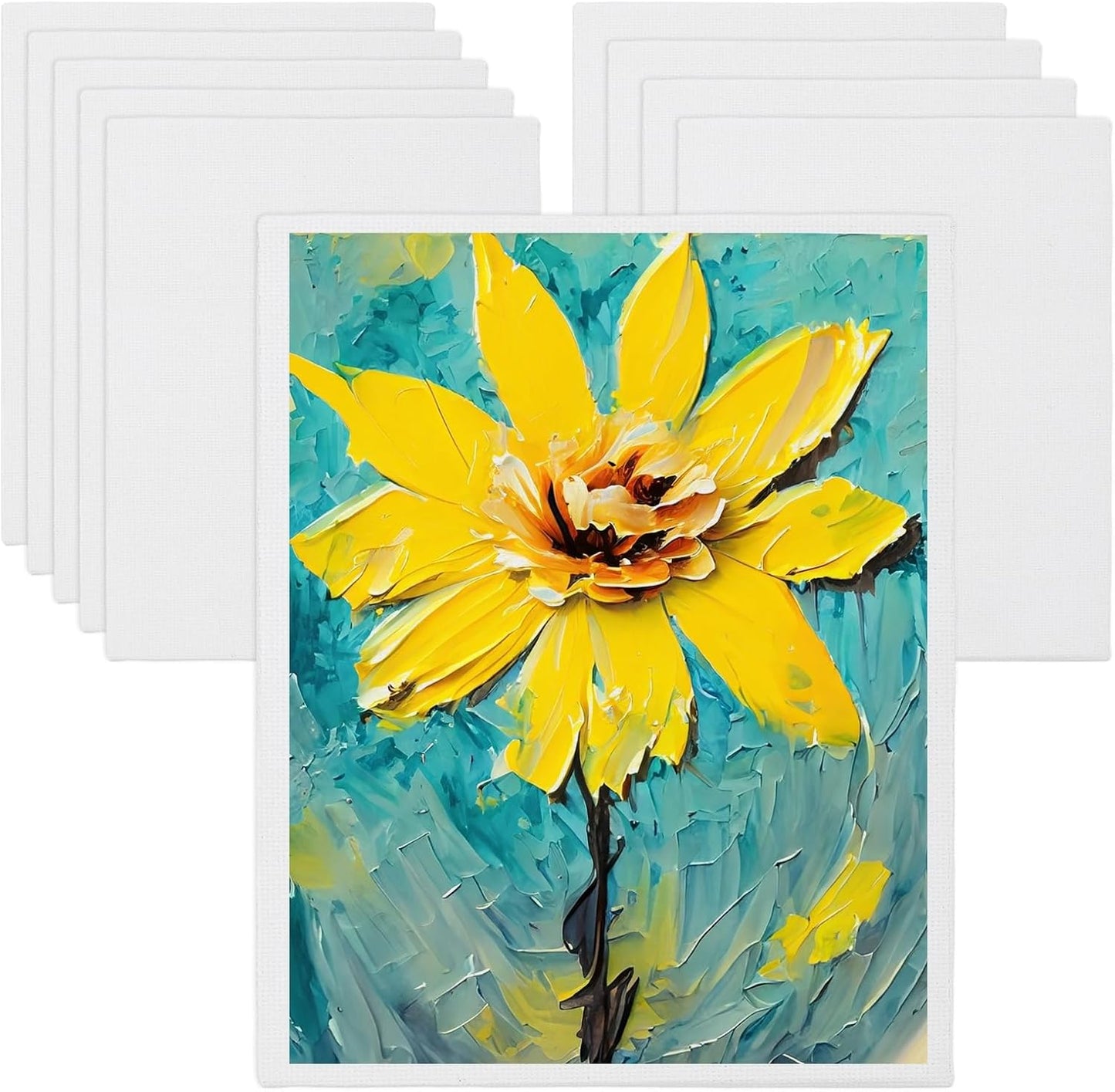 MECCANIXITY Canvas Boards for Painting, 8x10 Cotton Blank Primed Art Canvas Panels Acid-Free for Painting Supplies Oil Acrylic Tempera Watercolor Pouring Paint Artists(White, Pack of 10)