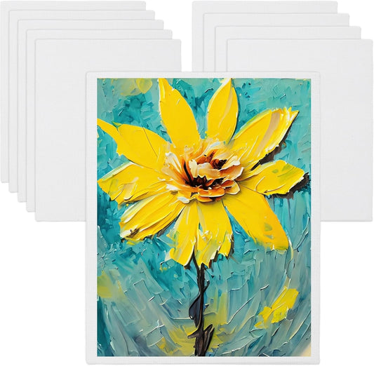 MECCANIXITY Canvas Boards for Painting, 8x10 Cotton Blank Primed Art Canvas Panels Acid-Free for Painting Supplies Oil Acrylic Tempera Watercolor Pouring Paint Artists(White, Pack of 10)