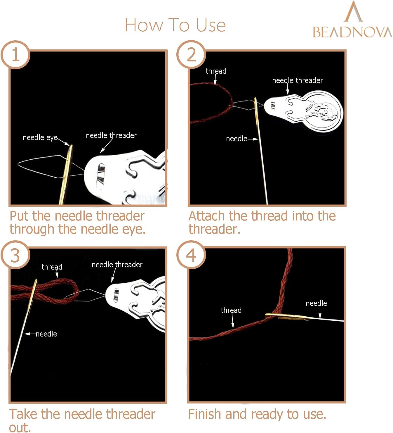 BEADNOVA Needle Threaders 100pcs Aluminum Sewing Needle Threader for Sewing Small Eye Embroidery Craft Knitting Quilting (100pcs)