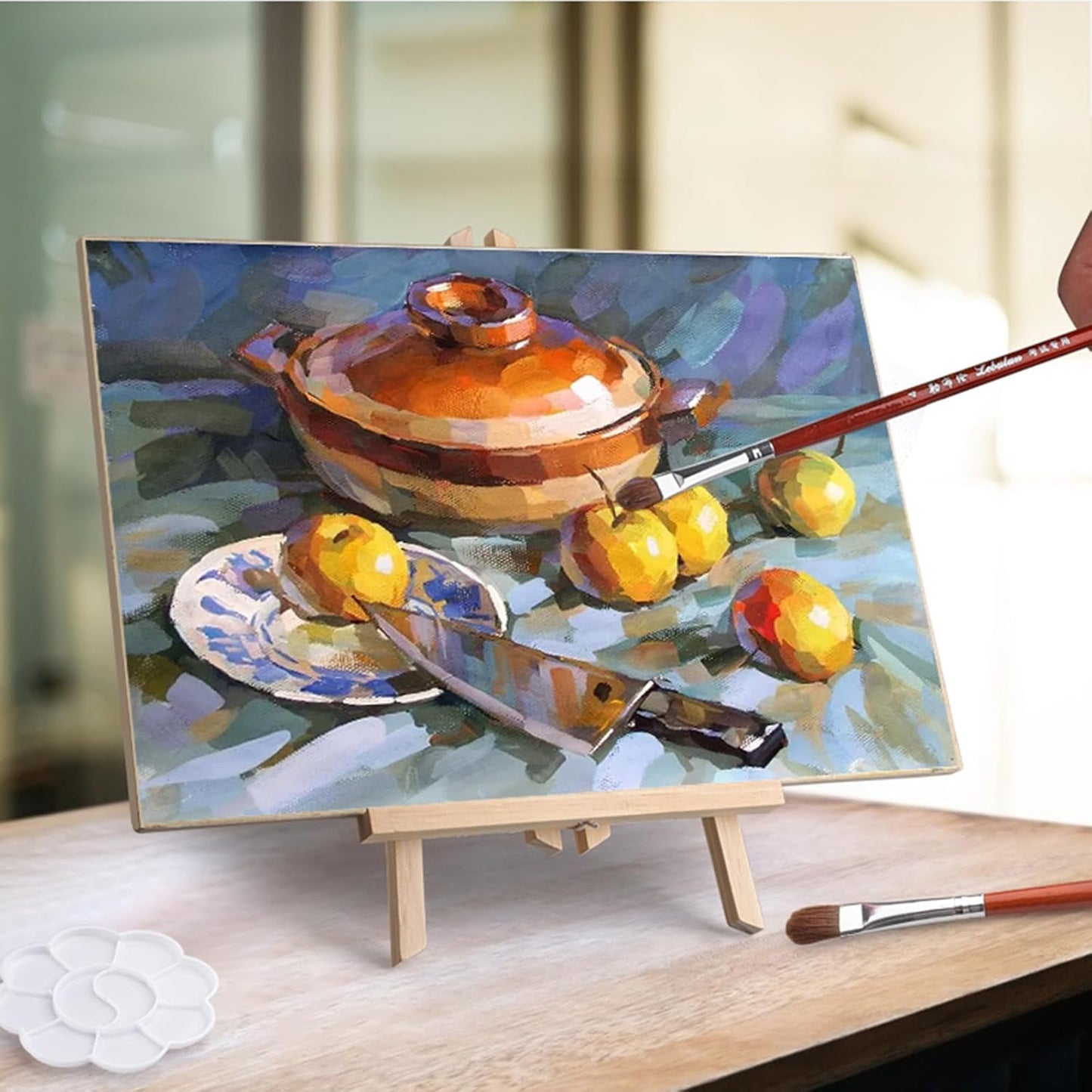 Tosnail 6 Pack 16" Art Easel Stand Tabletop Wooden Display Stand Photo Holder Display Stand for Artist, Students, Adults, Kids Painting