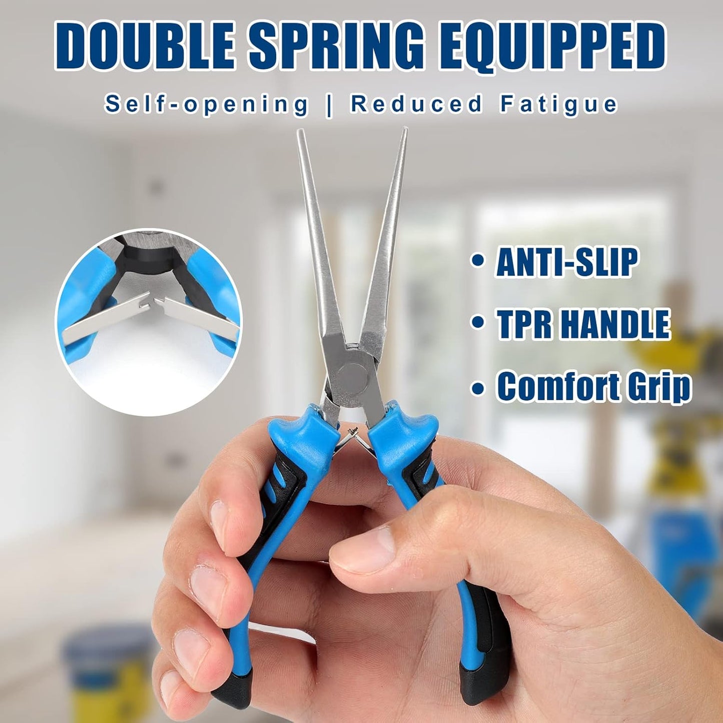 COMOWARE 6-Piece Mini Pliers Set, Multi-Function Precision Tools with Needle, Bent & Cutting Tips for Electronics, DIY & Crafting