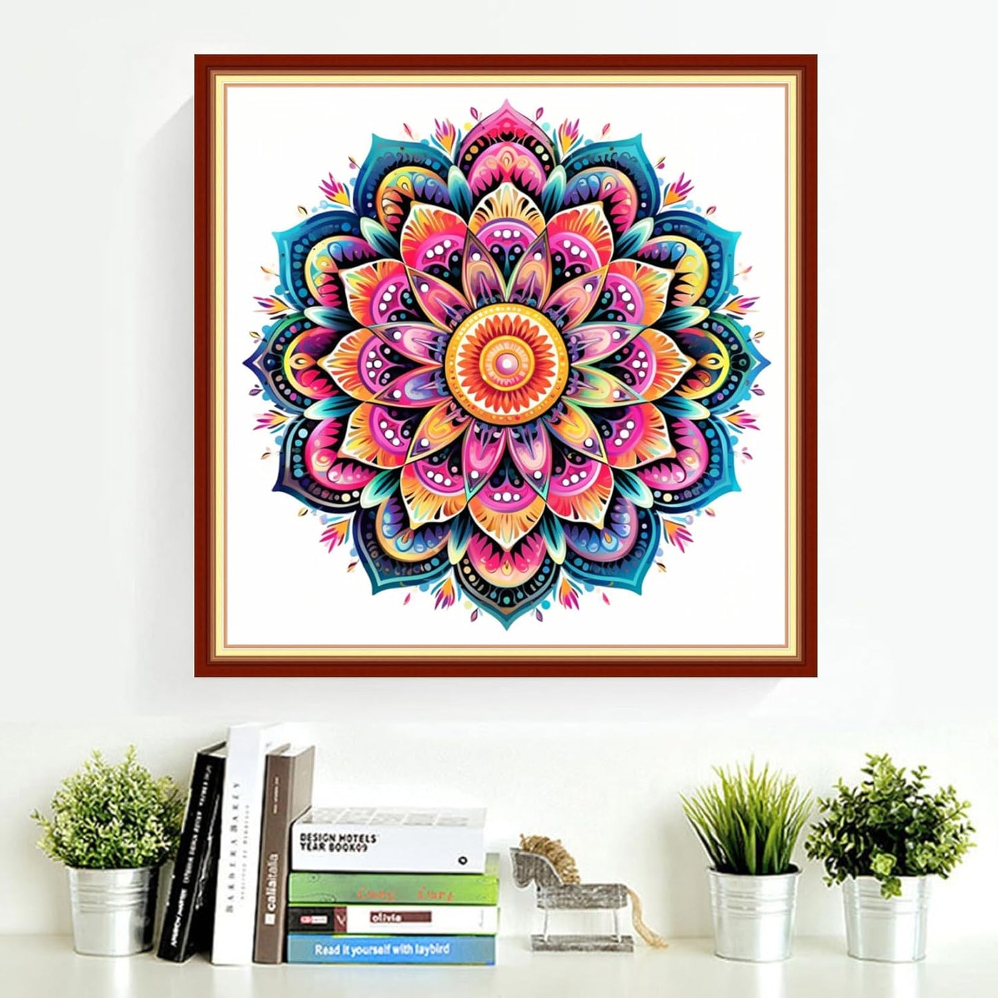 DMCVIVR Stamped Cross Stitch Kits for Adults Beginners Embroidery Kits 11CT Needlepoint Kits Cross Stitch Patterns Embroidery Patterns-Colorful Mandala 18x18 inc