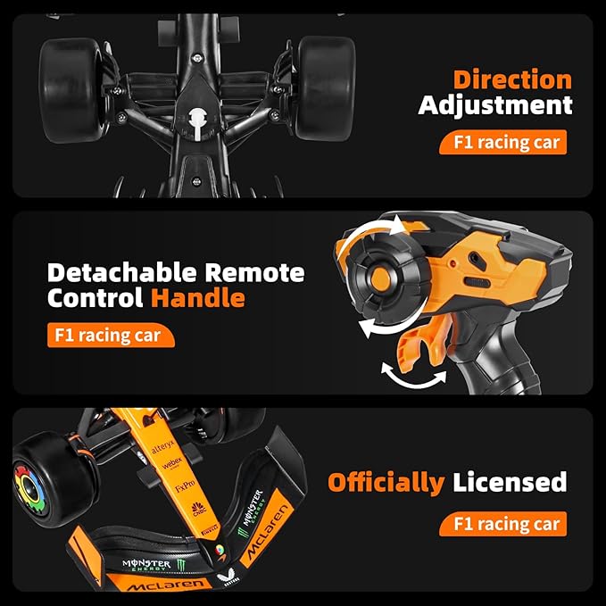 MIEBELY Authentic Licensed 1/14 McLaren F1 Remote Control Car – Formula 1 Collection RC car Series for Kids and Adults - 2.4GHz Racing Hobby Car Model Ideal Gifts for Adults Kids Boys Girls