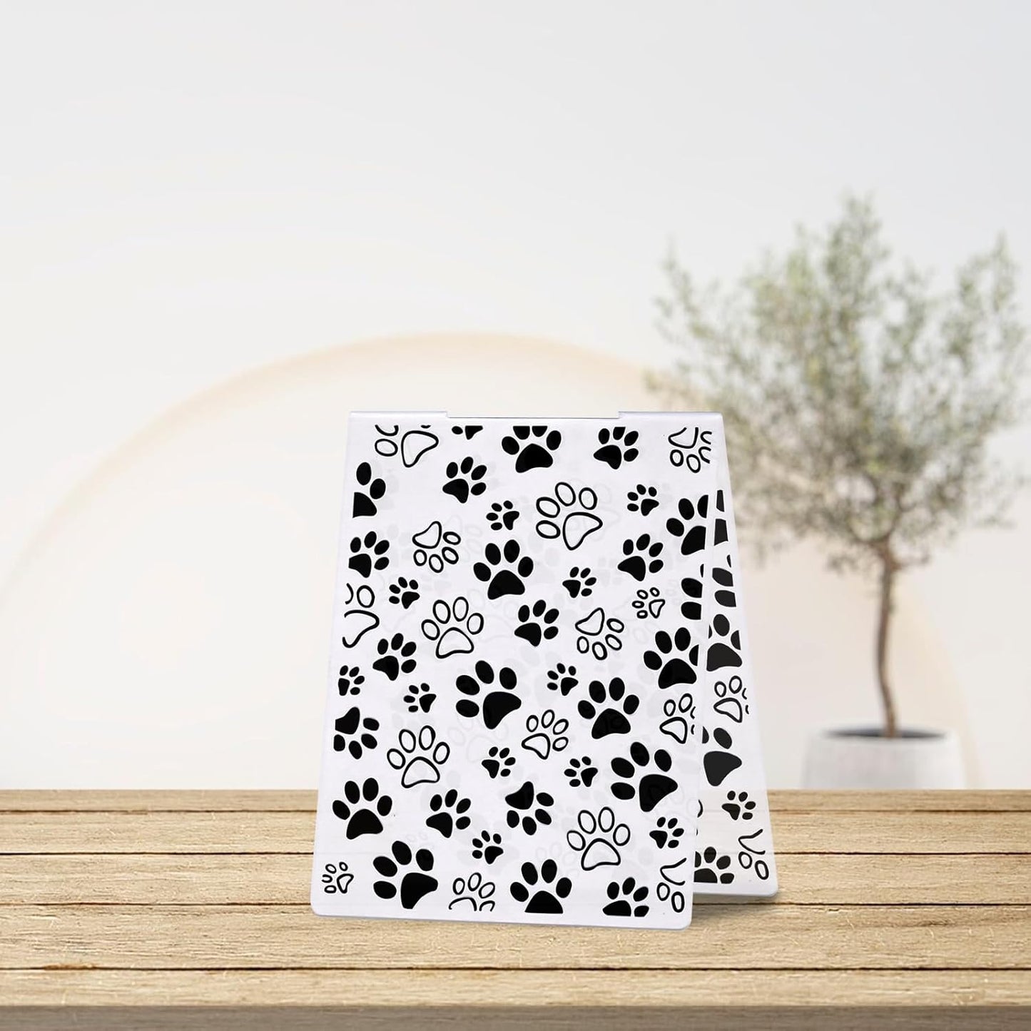 Glodecart Pawprint Background Embossing Folder, Plastic Textured Impressions Cute Dog Cat Footprint Embossing Folder Template for Card Making Dog Lovers Scrapbooking Paper Craft Album Stamps DIY Décor