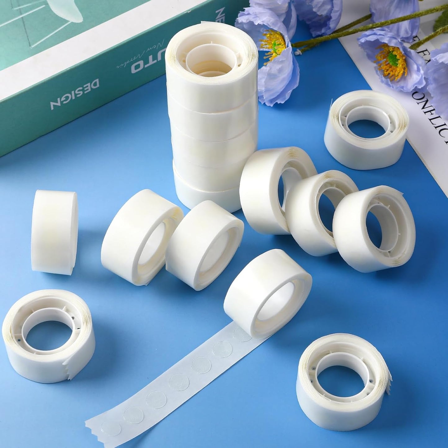 UPINS Glue Points Dots, 300Pcs Balloon Glue Adhesive Dots Double Sided Removable Glue Tape Dots for Balloons Crafts Decoration, 6 mm