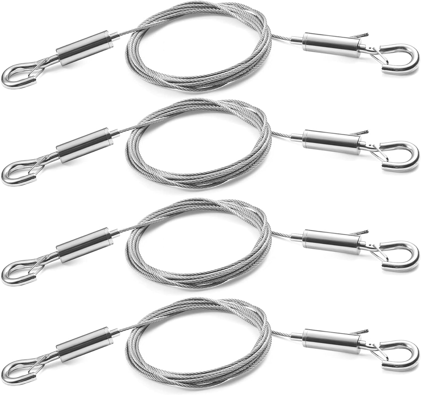 4Pcs 2m x 1.5mm Adjustable Picture Hanging Wire Kit,Heavy Duty Stainless Steel Rope for Hanging Mirrors,Frames,Lamps,Holds Up to 66lbs(30kg)