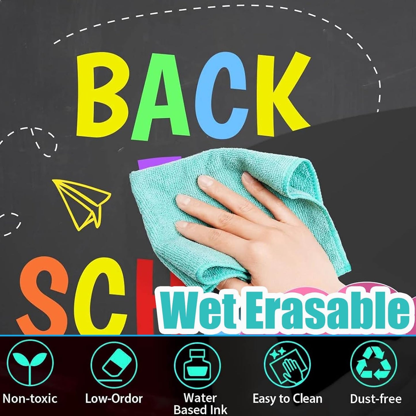 Extra Fine Tip Liquid Chalk Markers for Chalkboard, 20 Colors Window Liquid Chalk Marker Pens with 1mm Fine Tips, Washable Erasable Wet Erase Marker Pens Set for Bistro, Car Glass, Poster, Blackboard