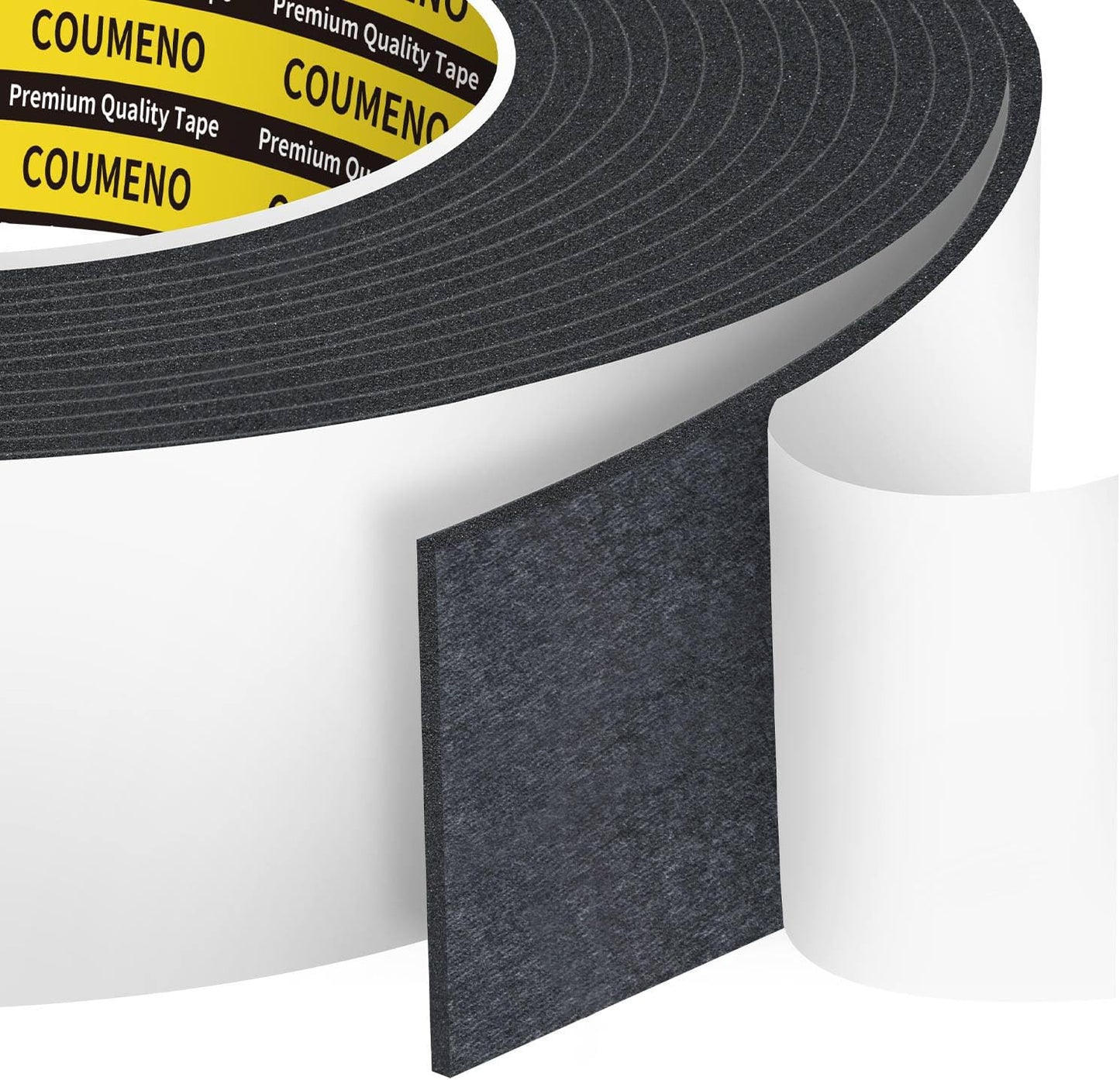 EVA Single-Sided Adhesive Black Foam Tape,2inx16.4FT Single-Sided Sealing Strip Foam Pad Sponge Tape Window Weatherproof, Self-Adhesive Insulation Sealing Tape (Black)