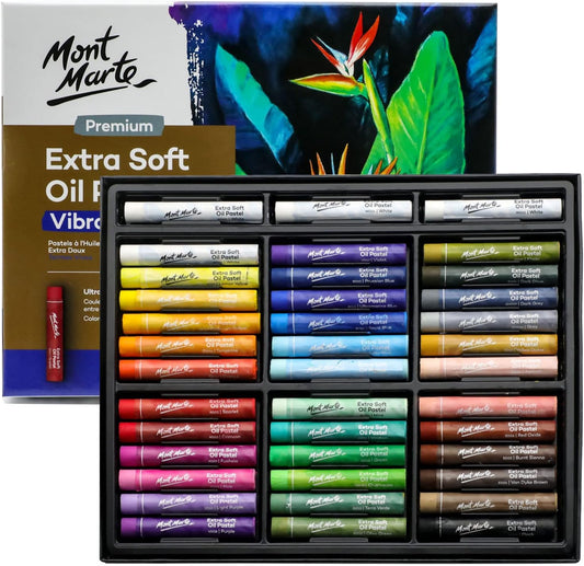 Mont Marte Extra Soft Oil Pastels 39pc, Assorted Bright Colors, Vibrant and Buttery, Versatile Art Pastels for Blending, Layering & Shading, Ideal for Art, Craft, Coloring and Sketching
