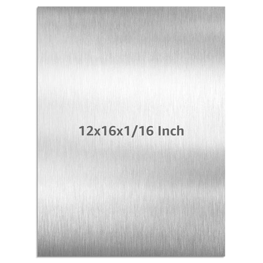 6061 T651 Aluminum Sheet Metal 12" x 16" x 1/16" (0.06") Rectangle Metal Plate Covered with Protective Film, 1.5mm Flat Aluminum Plate for Crafting and Industry