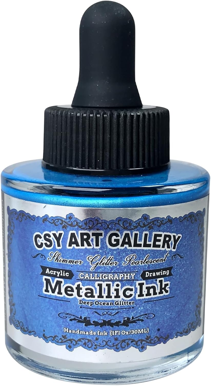 CSY Art Gallery Metallic Acrylic Ink (DeepOcean Glitter)