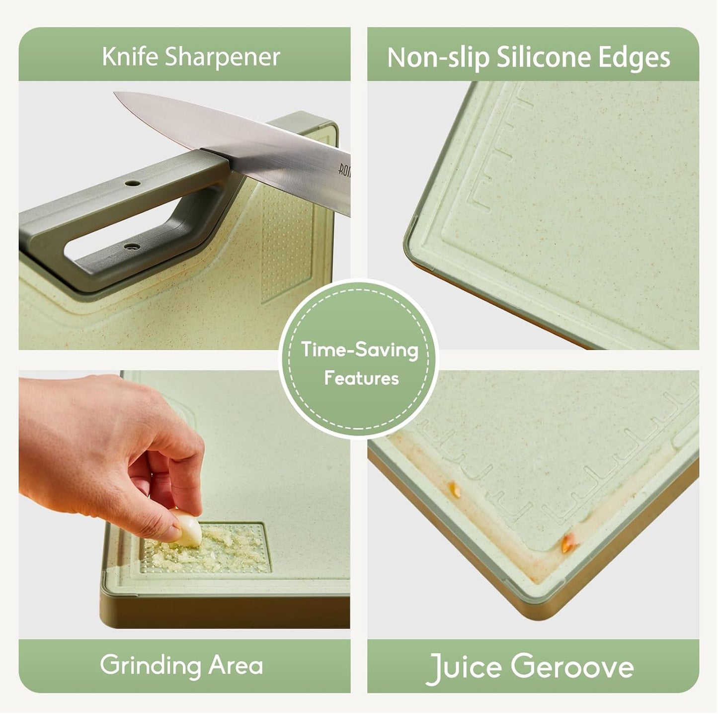 Titanium Cutting Board – Double Sided Cutting Boards for kitchen, Pure Titanium & Wheat Straw PP, Food-Grade Metal Chopping Board, Easy to Clean Large Size 16"x11"