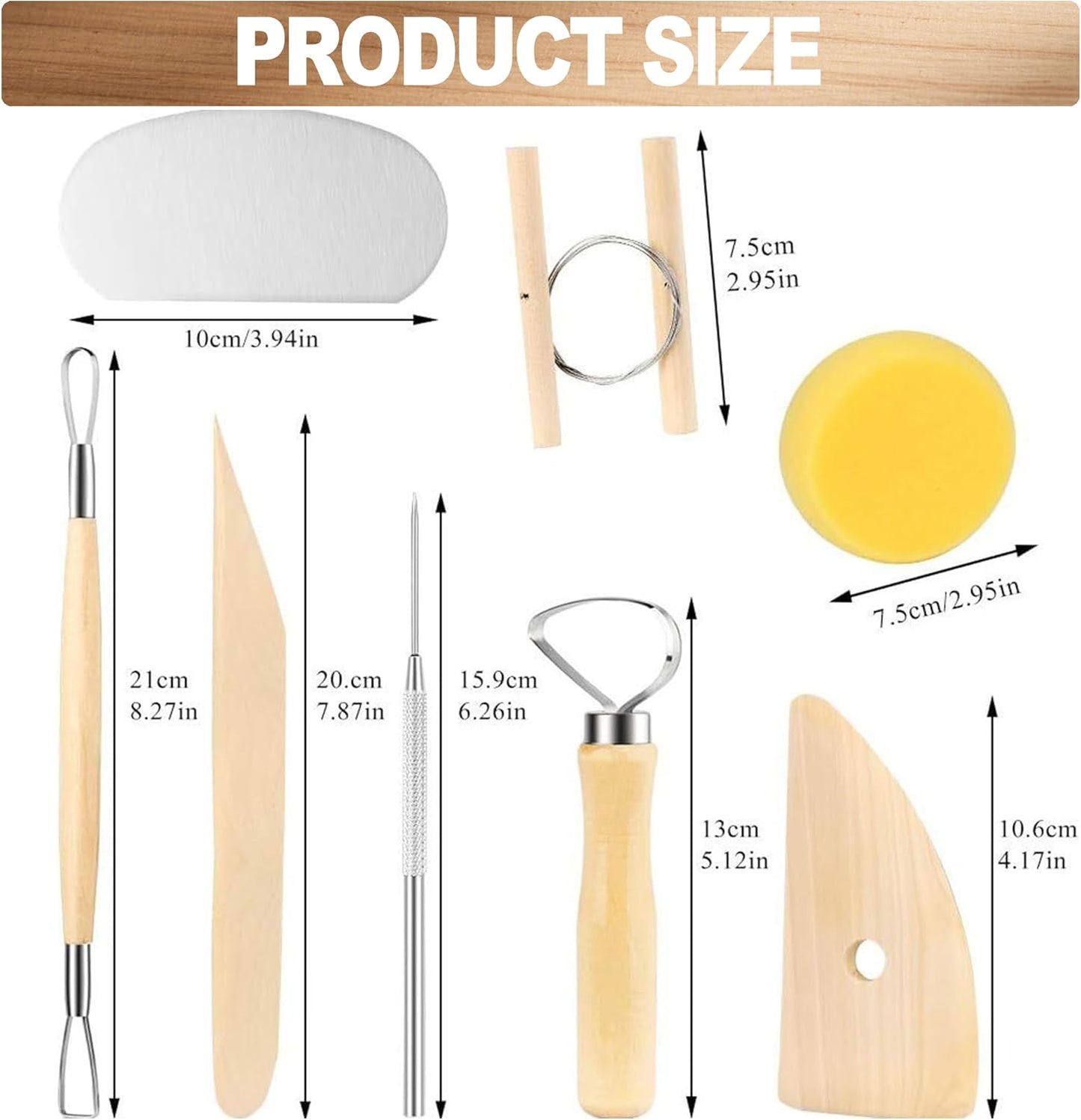 LINPHCEY 8Pcs Clay Sculpting Tools Set Perfect for Polymer Air Dry Modeling Clay Beginners & Professionals Ideal for DIY Pottery & Ceramics Tools for Clay Sculpey Sculpting & Crafting