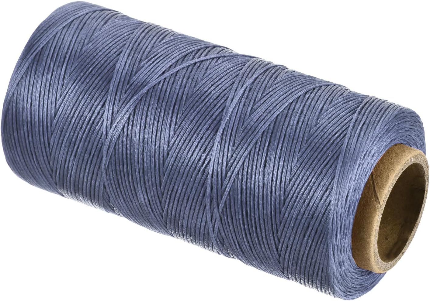 MECCANIXITY Waxed Thread,284 Yard 0.8mm 150D Flat Wax Thread Polyester Waxed String for Leather Sewing Hand Weaving Book Binding Home Decoration,Gray Blue