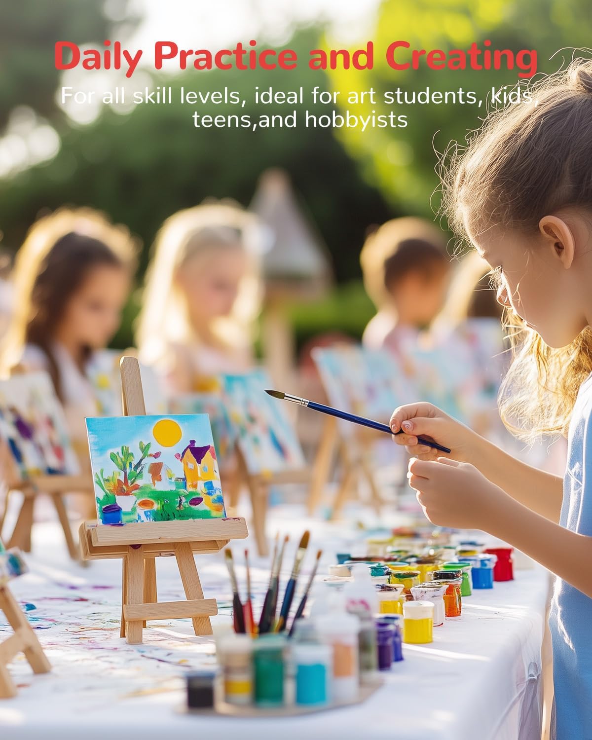 Mini Canvas Boards 72 Pack, 4x4 Inch Square Painting Canvas Panels, 100% Cotton for Acrylics Oil Paint