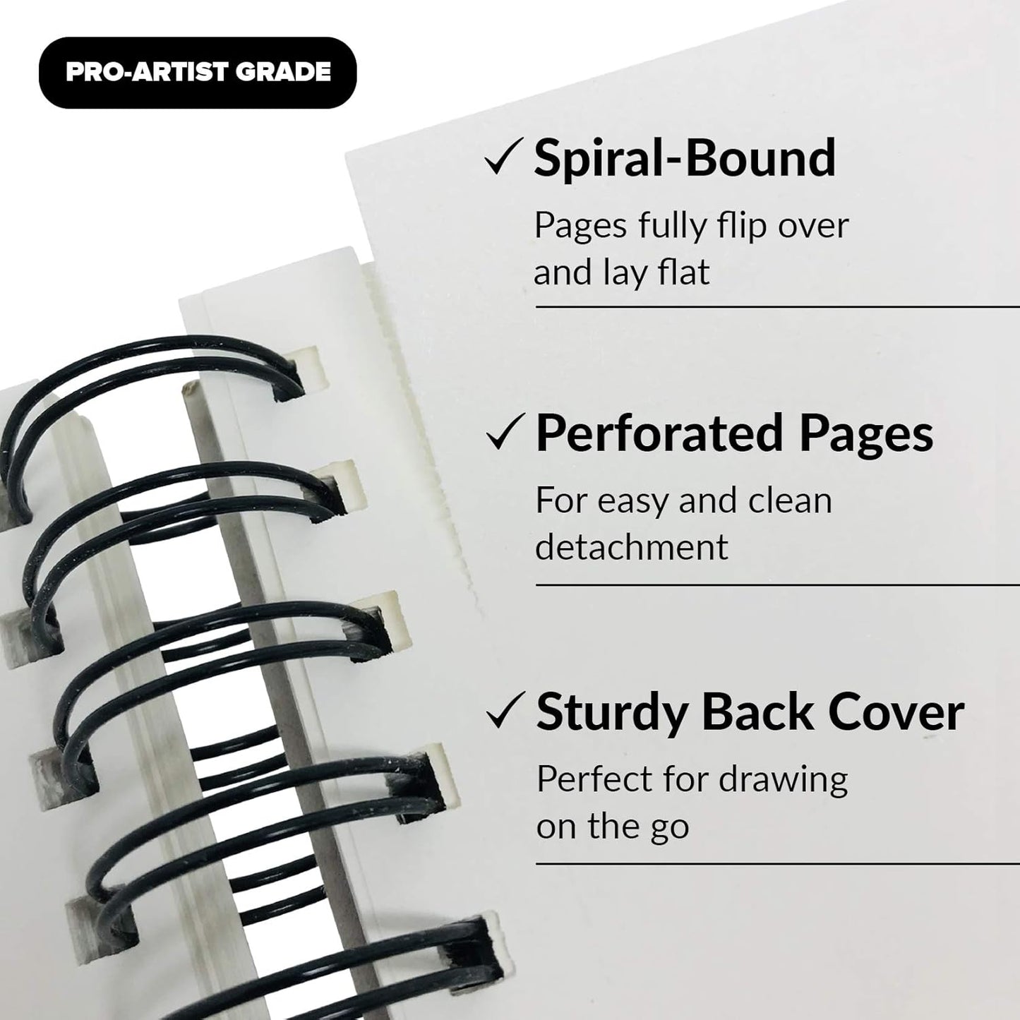Marker Sketch Book Pack, 9 x 12 Inches Spiral-Bound Sketchpad, 2 Pads, 100 Sheets, 65lb Paper for Drawing and Markers, Ideal for Adults and Artists