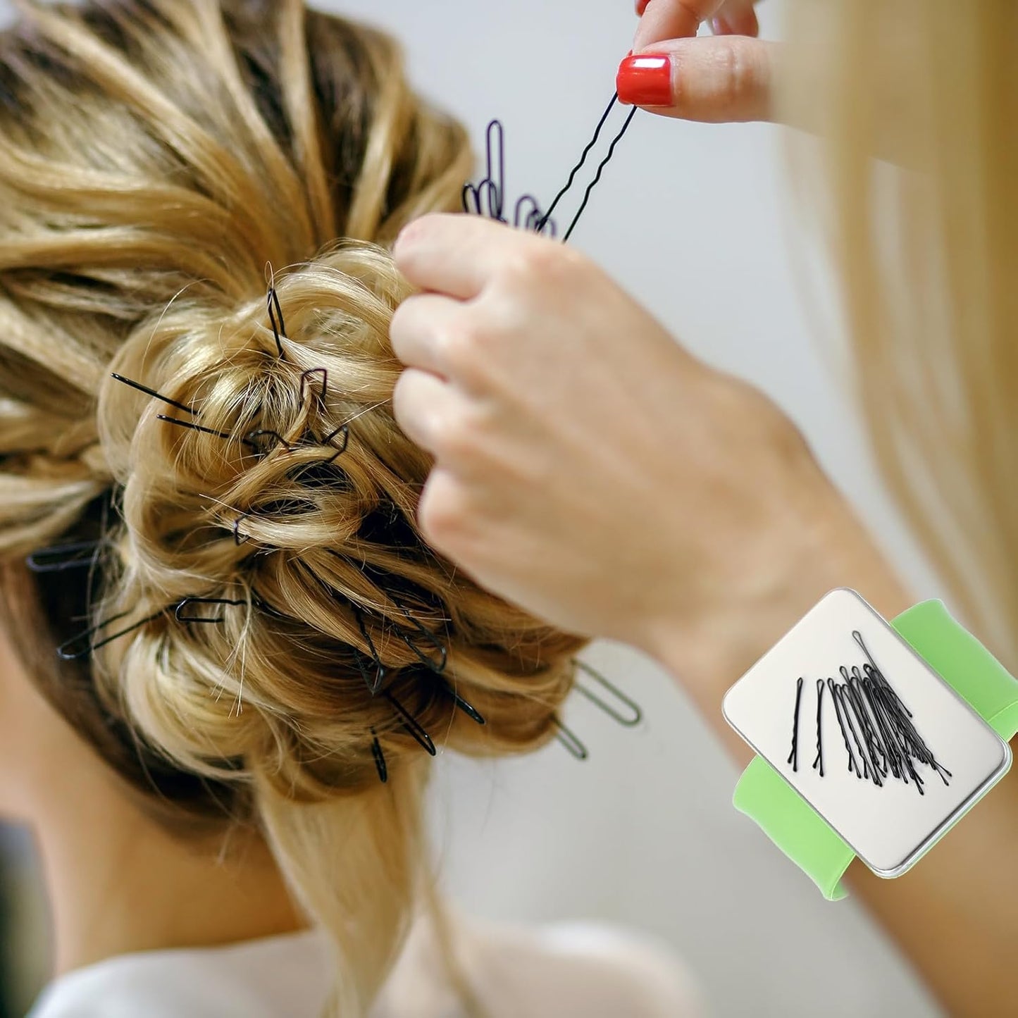 PATIKIL Magnetic Wrist Pin Cushions for Sewing, Magnetic Pin Cushion Magnetic Wrist Gel Band Holder Wristband Pincushion for Sewing Braiding Quilting Hair Clips, Rose Red