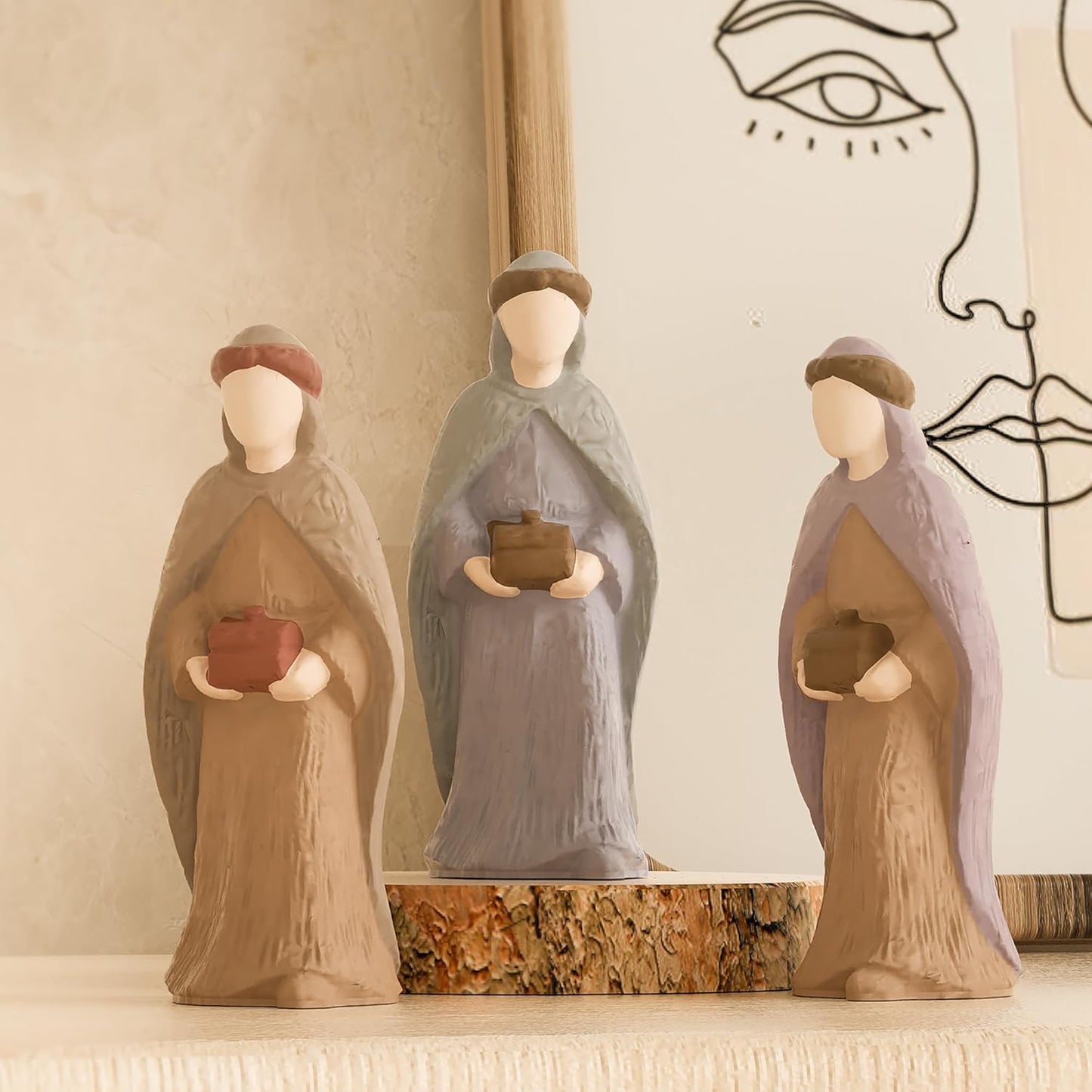 Nativity Scene Molds - Jesus, Maria, Angel & Nativity Designs - Resin Casting & Silicone Molds for Candle Making & Home Decor Wave Candle Mold