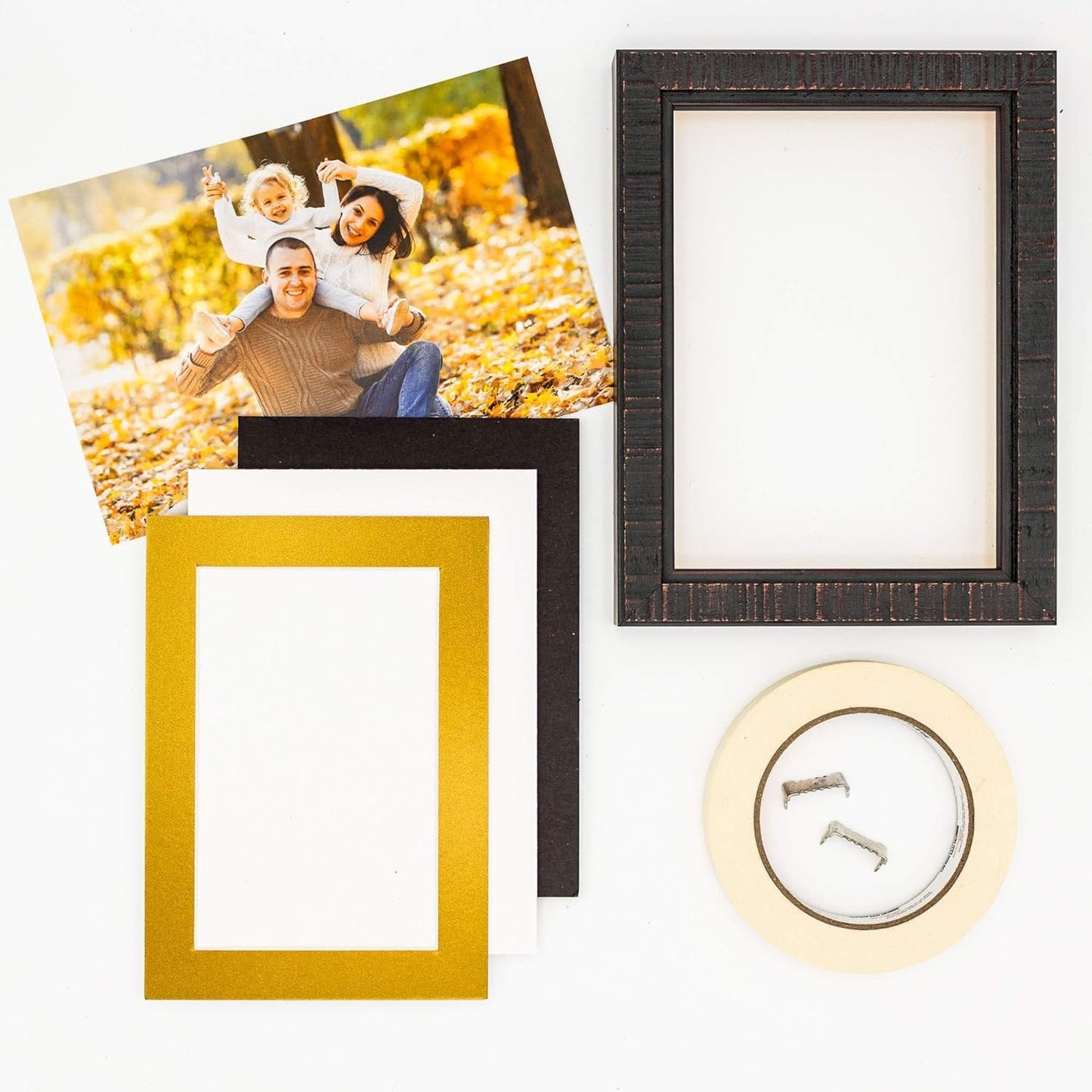 5x7 Mat for 8.5x11 Frame - Precut Mat Board Acid-Free Metallic Gold 5x7 Photo Matte For a 8.5x11 Picture Frame, Premium Matboard for Family Photos, Show Kits, Art, Picture Framing, Pack of 25 Mats