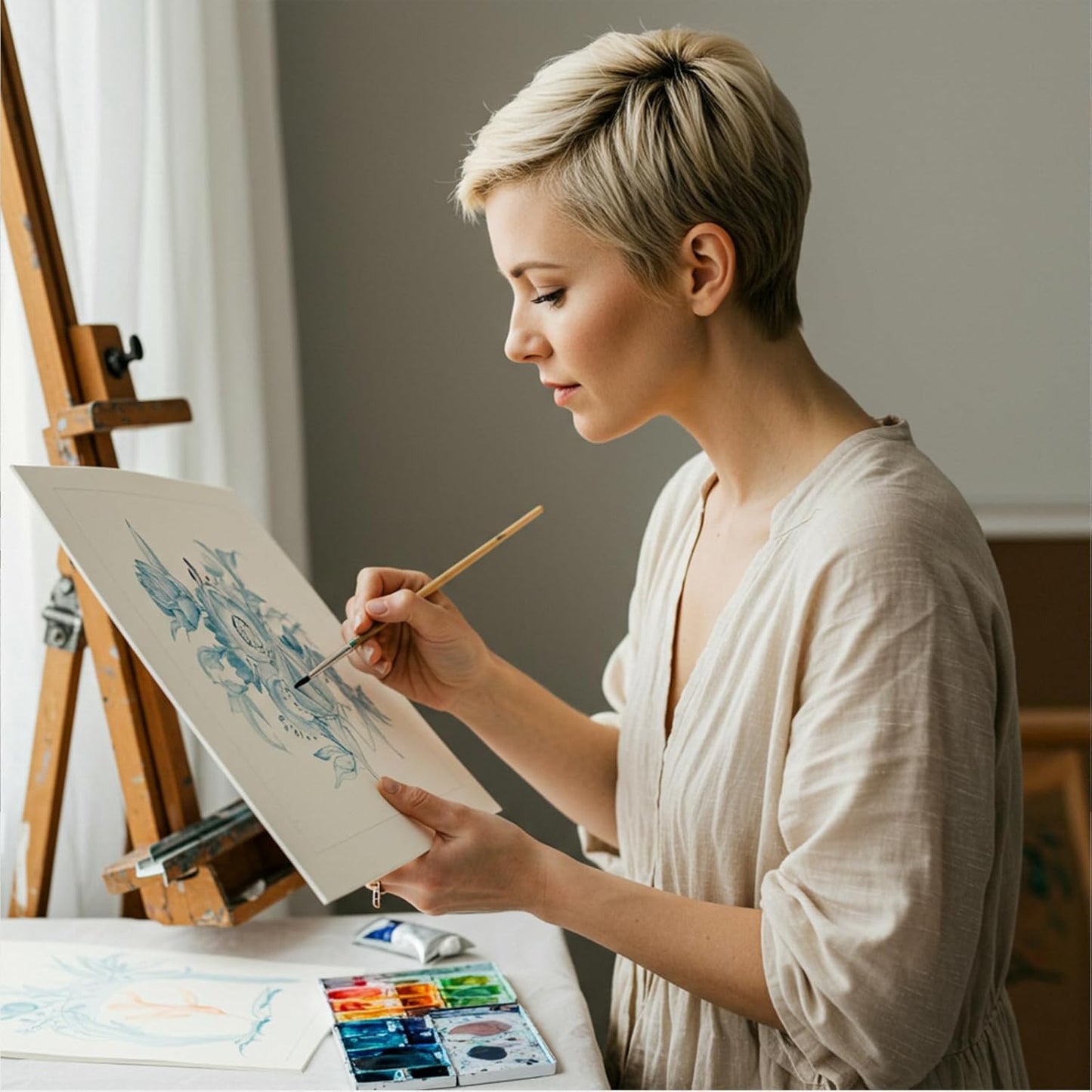 6 Pack 9 x 12 Inch Oil Primed Archival Linen Panels 11oz Painting Oils Panels Primed Artist Linen Boards for Acrylic, Oil, Watercolor Professional Art Supplies