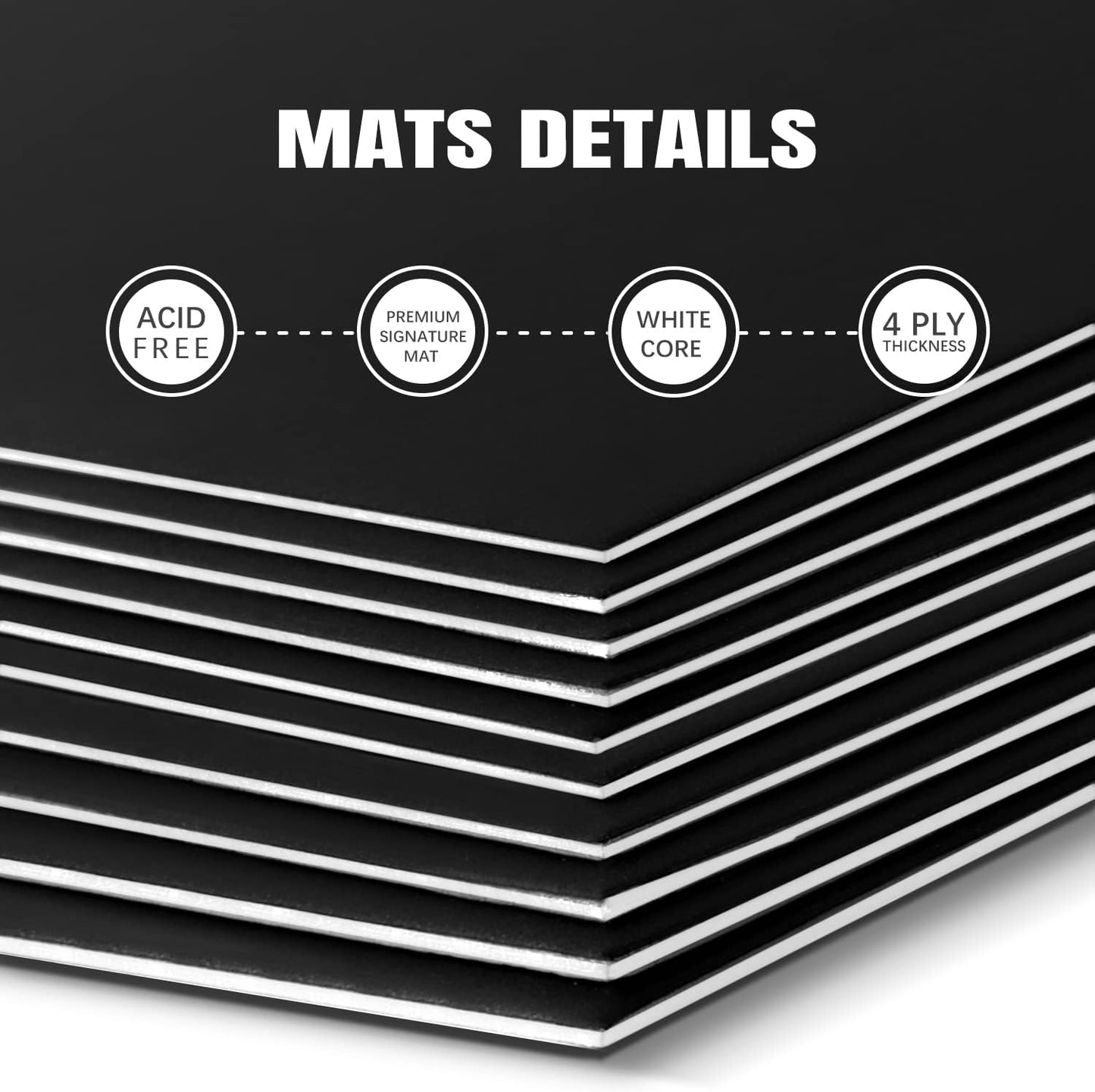 AUEAR, 15 Pack 12x12 Uncut Matte Boards Black Photo Mat Board Great for Picture Framing, Print, Artwork
