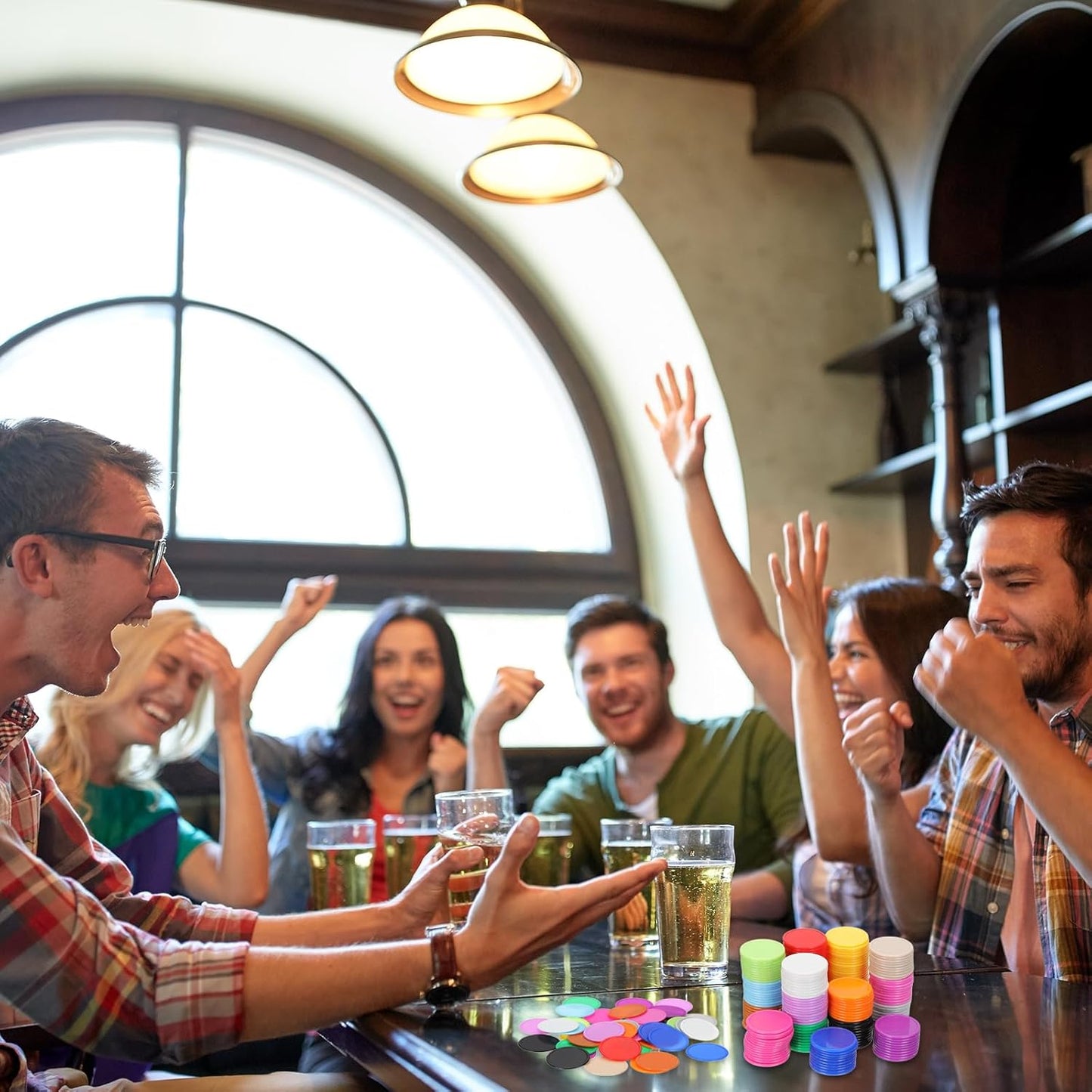 uxcell Plastic Poker Chips, Learning Counters Counting Counters Disks Markers Opaque Game Tokens for Game Play Math Counting