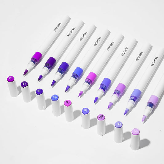 ROSYMENG 9 Color Acrylic Paint Pens,Quick-Drying Waterproof Acrylic Paint Markers, Soft Brush Tip Acrylic Markers for Canvas, Rock Painting, Wood, Stone, Glass, Ceramic, Fabric Painting, DIY Crafts