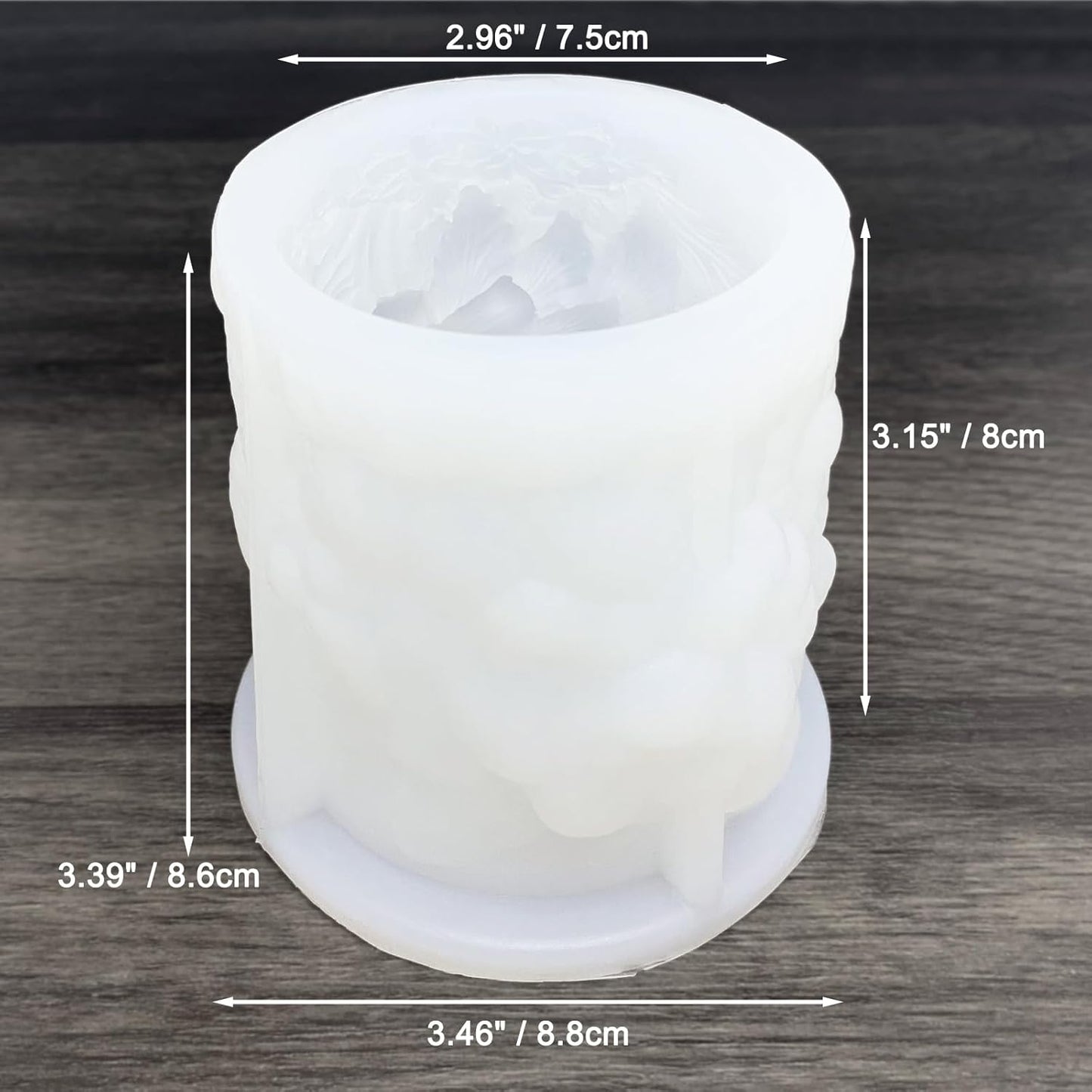 Flower Cylinder Candle Mold Floral Leaf Pillar Thick Silicone Mold for Candle Making Soaps Resin Clay Home Decoration Crafts DIY (Style-1)