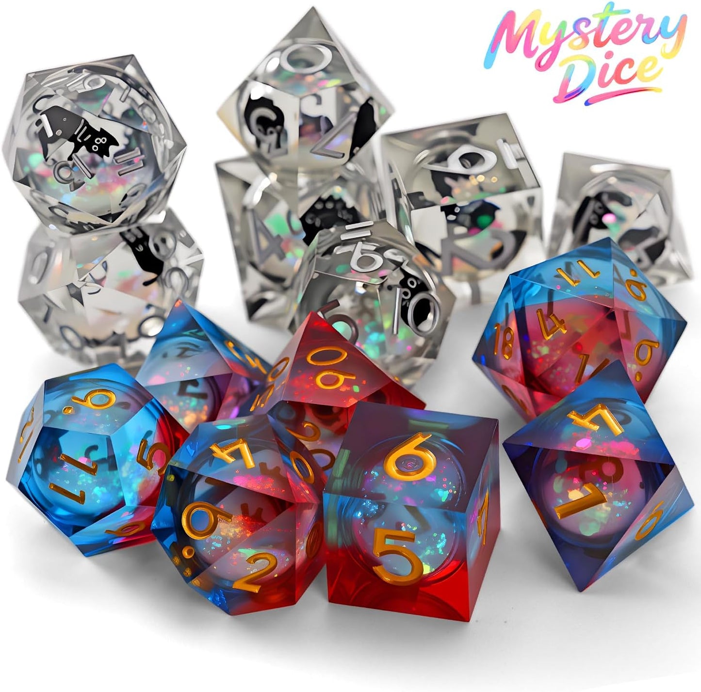 Coyeekn Mystery Dice Set - DND Dice Set - Polyhedral Dice, Dice Goblin, RPG Dice Set, Suitable for Role Playing, Table Games(Mystery Pack of 6)