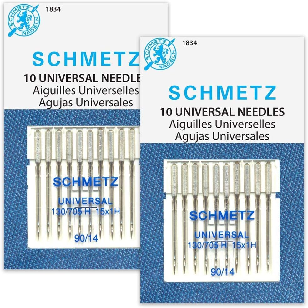 SCHMETZ Universal (130/705 H) Household Sewing Machine Needles - Size 90/14-2 Cards - 20 Needles