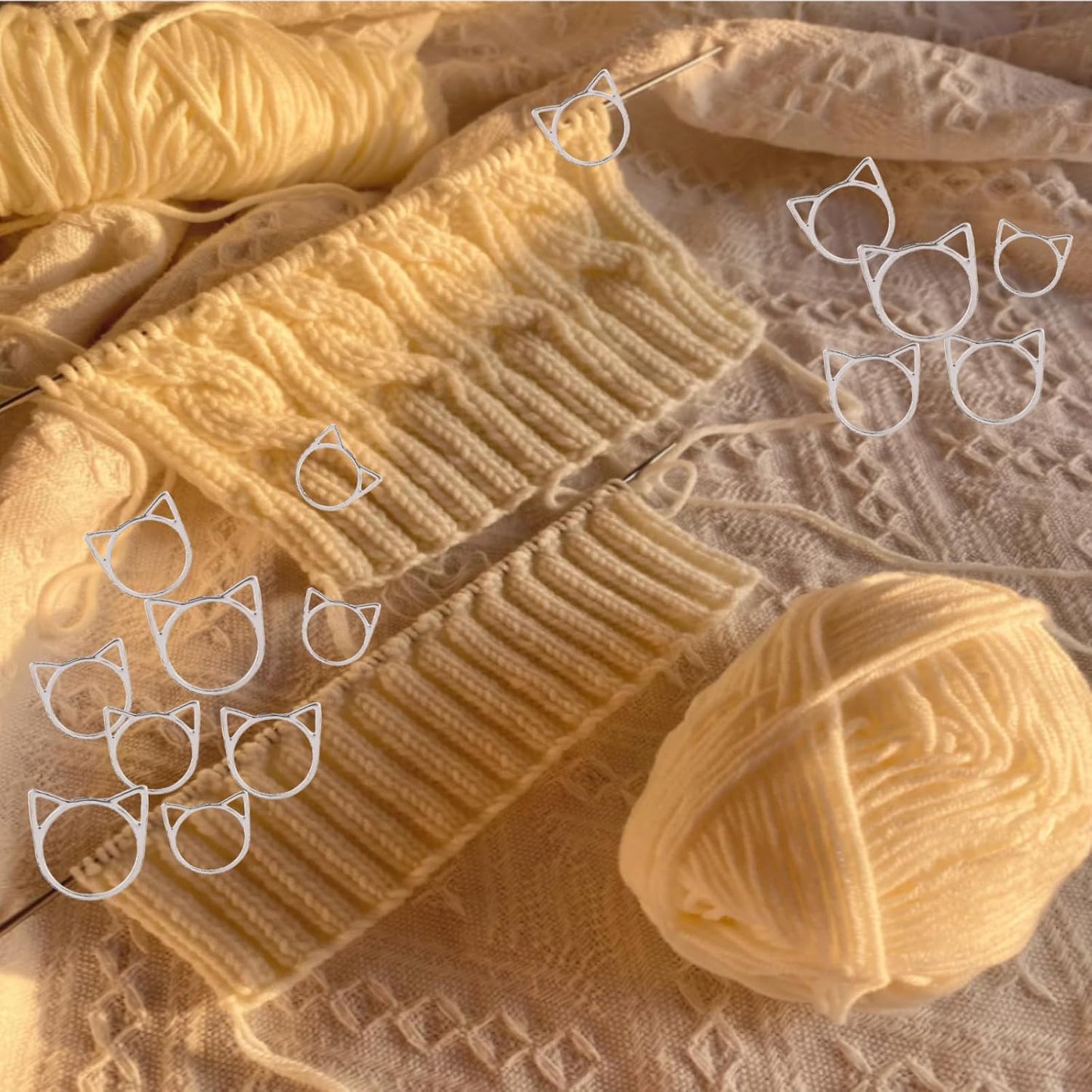 Hilsayum Cat Stitch Markers Cute Stitch Markers Metal Stitch Marker for Crocheting