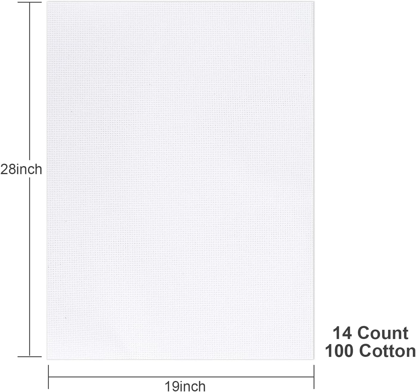 Aida Cloth 14 Count Cross Stitch Fabric,19×28inch (14CT, White)