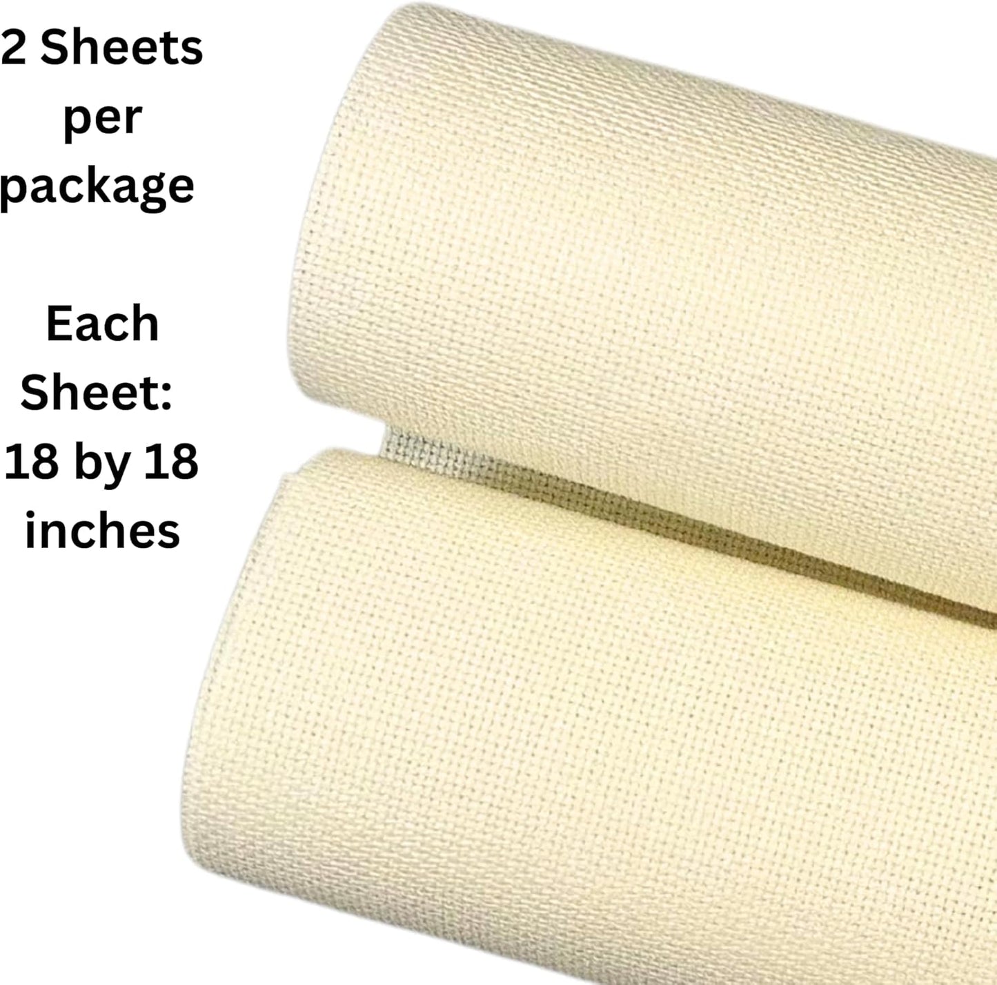 2 Sheets of Ivory 14 Count Aida Cloth – 18 x 18 Inch Pre-Cut Fabric Squares – Cross Stitch Fabric – 100% Cotton – Ideal for Needlework & Embroidery – The Knotty Unicorn