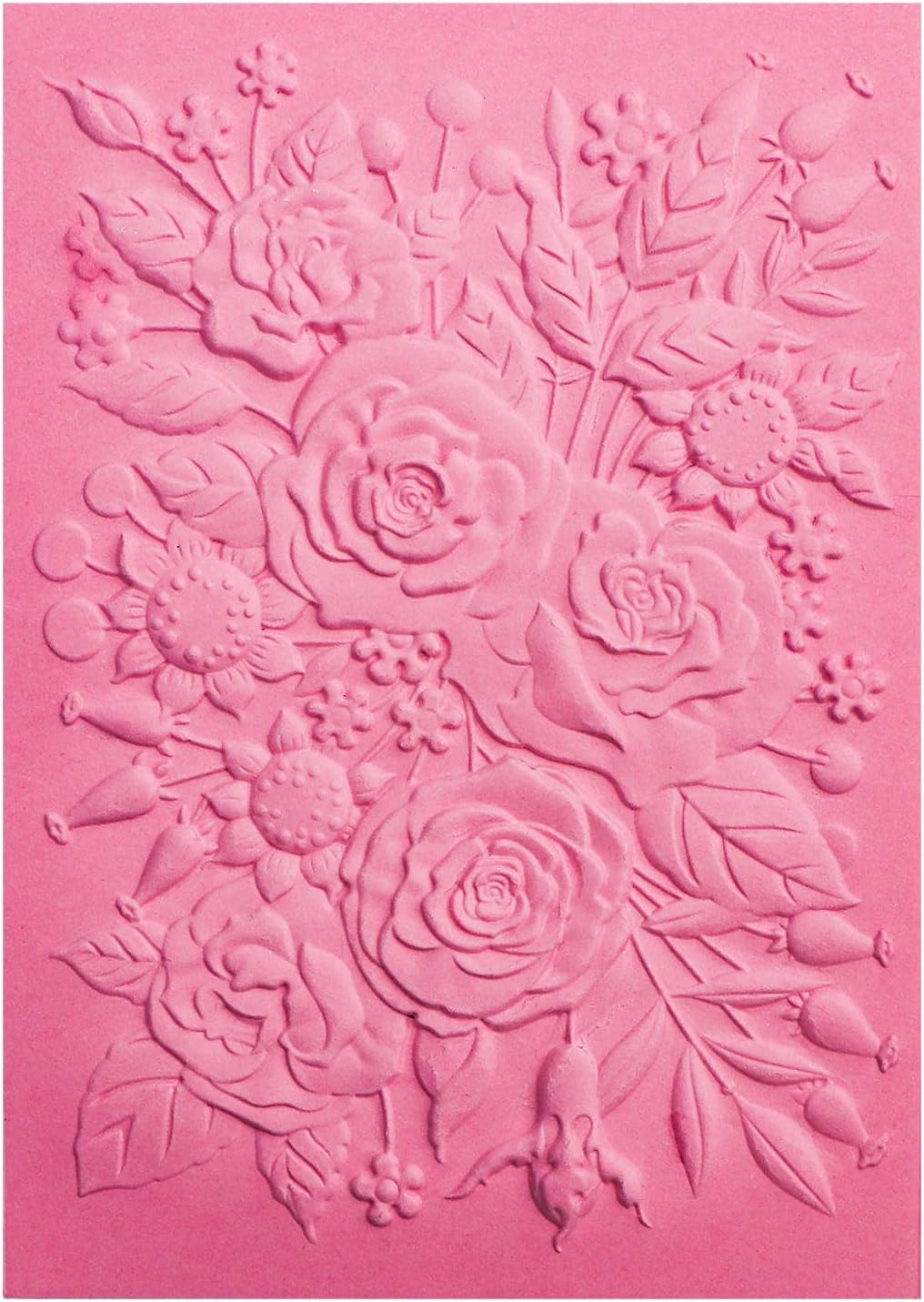 BAOFALI 3D Embossing Folder for Card Making,Rose Garden Clear Plastic Texture Fades Embossing Folder Template for Scrapbooking and Other Paper Craft Album Stamps DIY Decoration 6.3" L x 4.5" W