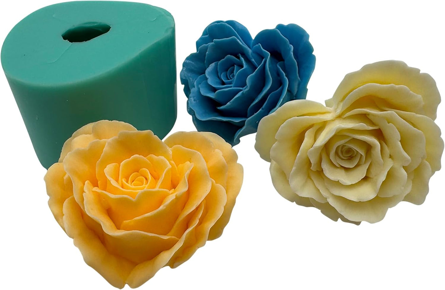 Heart Shape Blossoming Flower 3D Mold,DIY Crystal Epoxy Resin Silicone Molds, Polymer Clay Ceramic Mould, Aroma Plaster Stone Disffuer Mold, Scented Candle Wax Chocolate