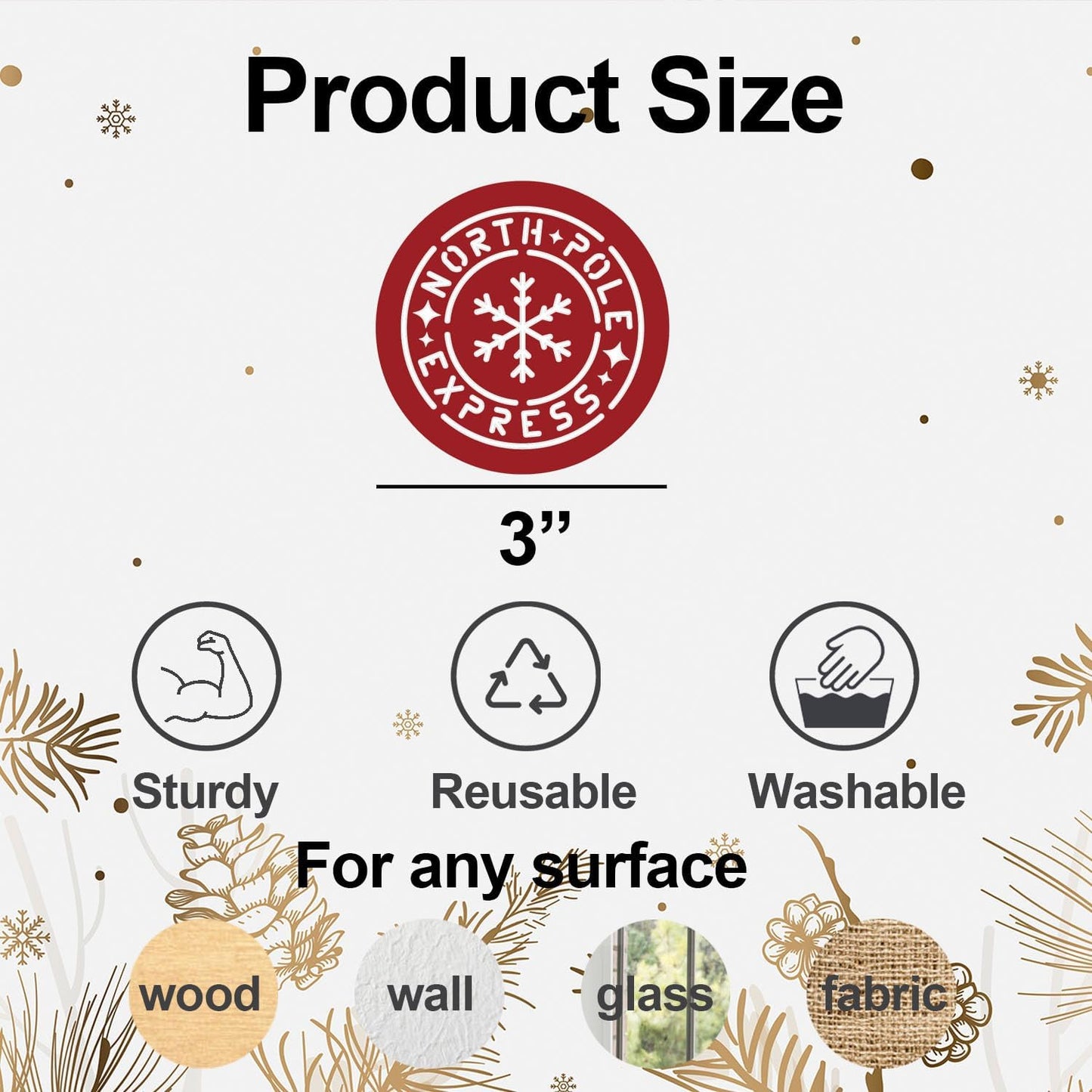 Small Christmas Stencils for Crafts Reusable 3inch Christmas Stencil Holiday Stencils for Painting on Wood Slice Tier Tray Gift Tag Decor