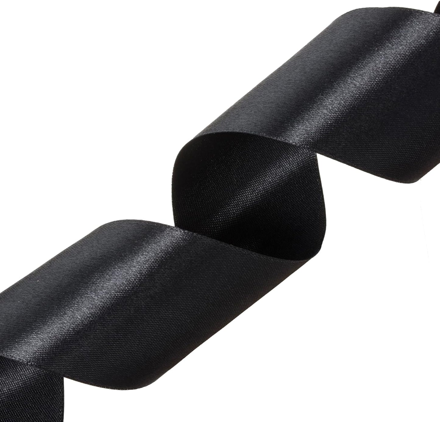 2 Inch Black Solid Satin Ribbon, 50 Yards Craft Fabric Ribbon for Gift Wrapping Floral Bouquets Wedding Party Decoration