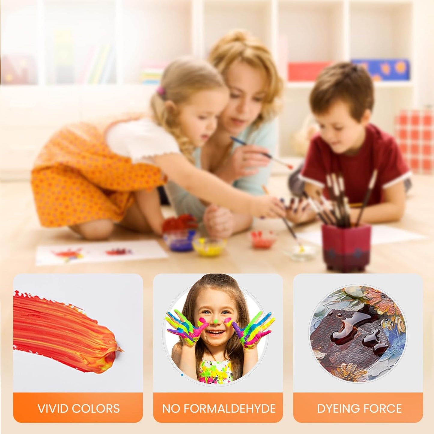 Falling in Art Acrylic Paint Set, Canvas Painting Kit with 24 Acrylic Paints, Nylon Brushes for Kids, Adults, Beginners, Hobbyists, Artists, 31 Pieces Set