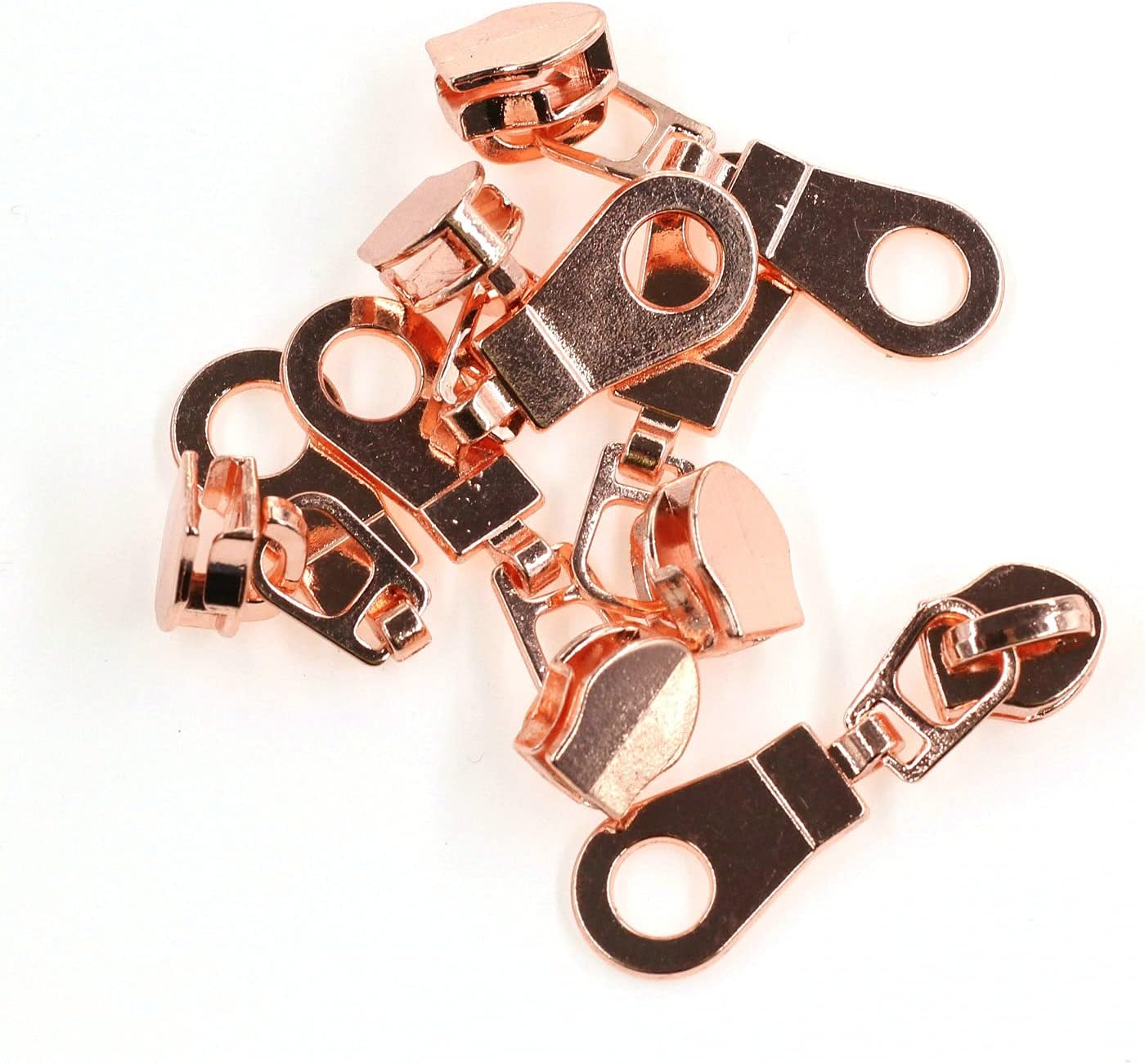 Leekayer #5 Rose Gold Metallic Nylon Coil Zippers by The Yard Bulk 10 Yards Black Tape with 25pcs Rose Gold Sliders for DIY Sewing Tailor Craft Bag(Black)