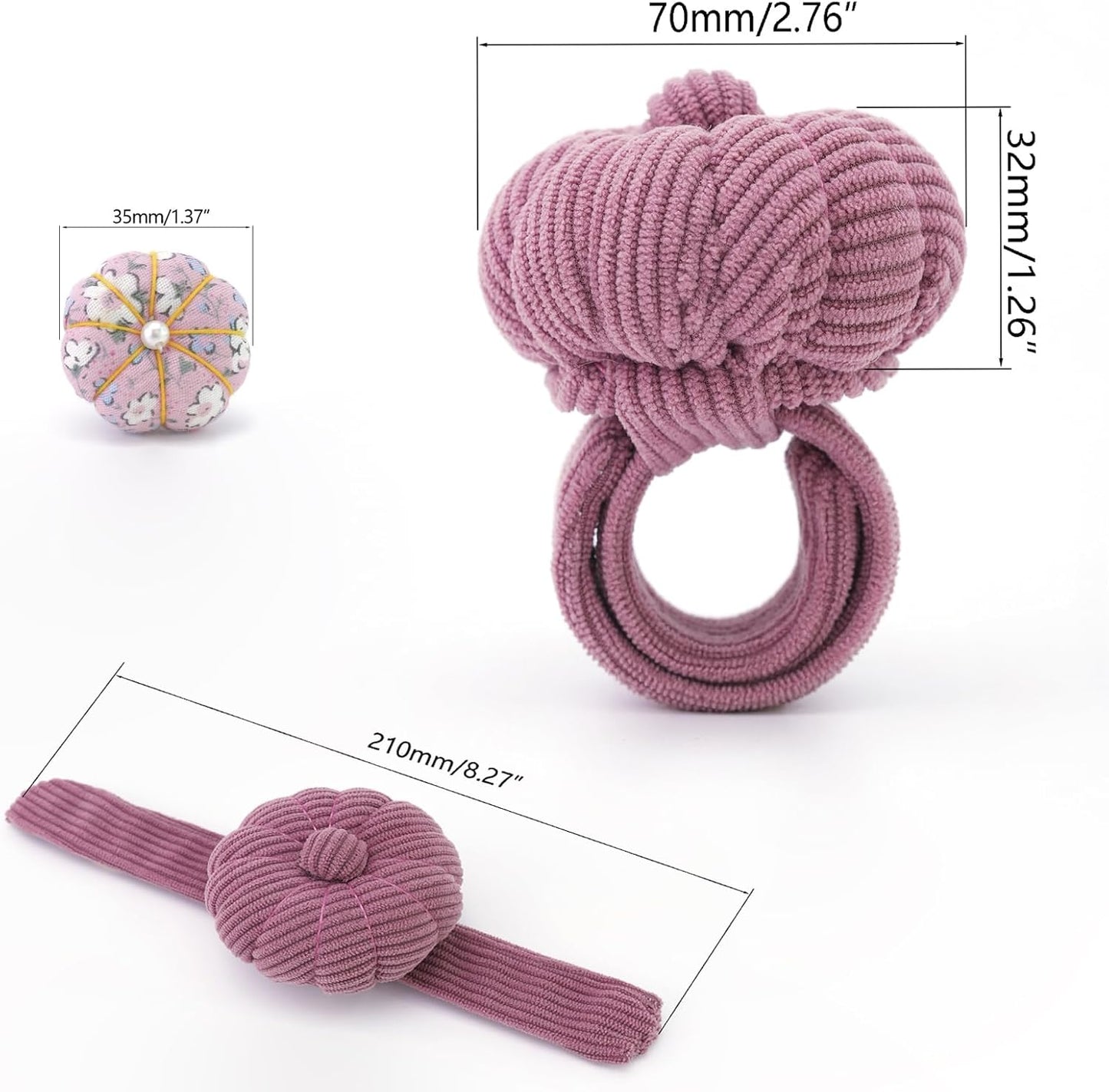 Wrist Pin Cushions, Sewing Needle Cushion kit with 1Pcs Elastic Strap Finger Ring Pincushions, Adjustable Strap Handcraft Needles Holder for Sewing and Quilting. (Light Coral)