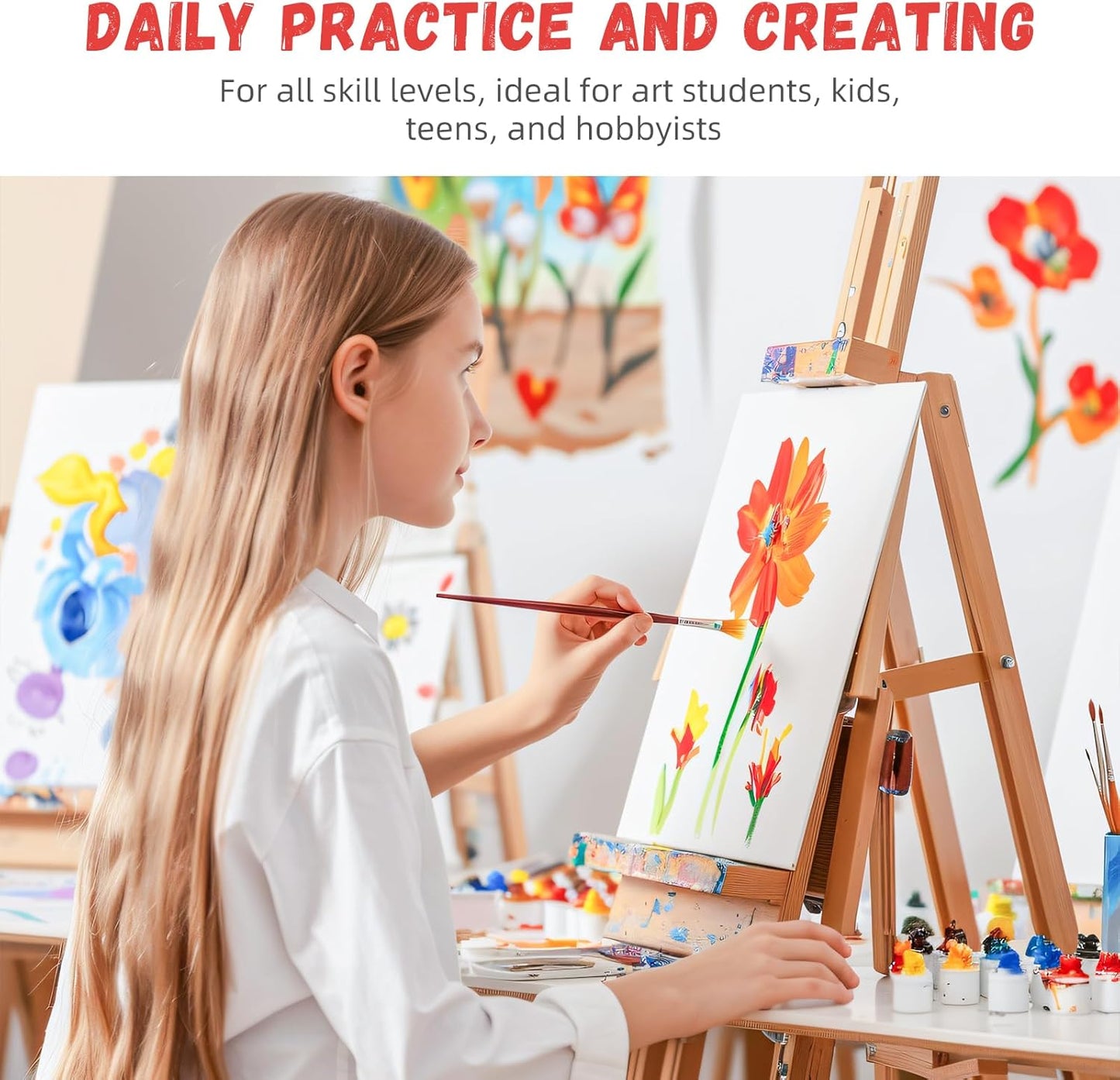 Simetufy 72 Pack 8 x 10 inch Canvas Boards for Painting Flat Canvas Panels Bulk Value Pack for Classes and Parties 100% Cotton for Acrylics Paint