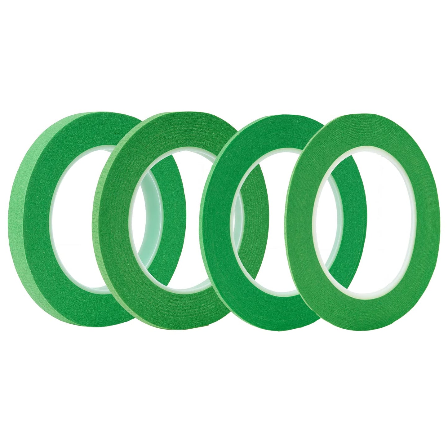QDiShi 4 Rolls Fine Line Tape(Green), Fineline Masking Tape in 1/16, 1/8, 1/4 and 1/2 Inch Wide x 52 Yard Long, Automotive Masking Tape for DIY Car Auto Paint Art