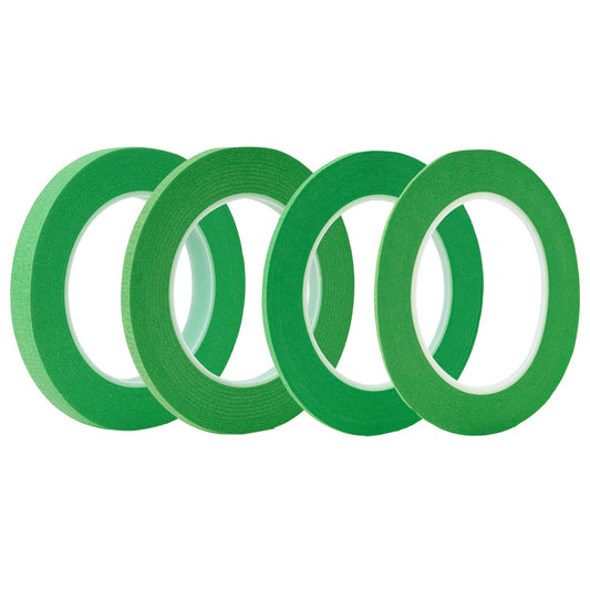 QDiShi 4 Rolls Fine Line Tape(Green), Fineline Masking Tape in 1/16, 1/8, 1/4 and 1/2 Inch Wide x 52 Yard Long, Automotive Masking Tape for DIY Car Auto Paint Art