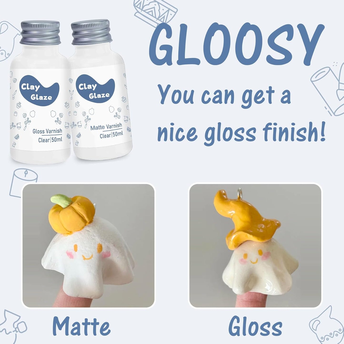 Air Dry Clay Glaze, Clay Varnish for Air Drying Clay, Clear Acrylic Varnish for Craft Pottery Waterproof & Gloss Finish