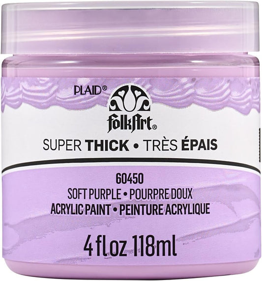 FolkArt Super Thick Acrylic Paint with a Textured Finish, Soft Purple, 4 oz