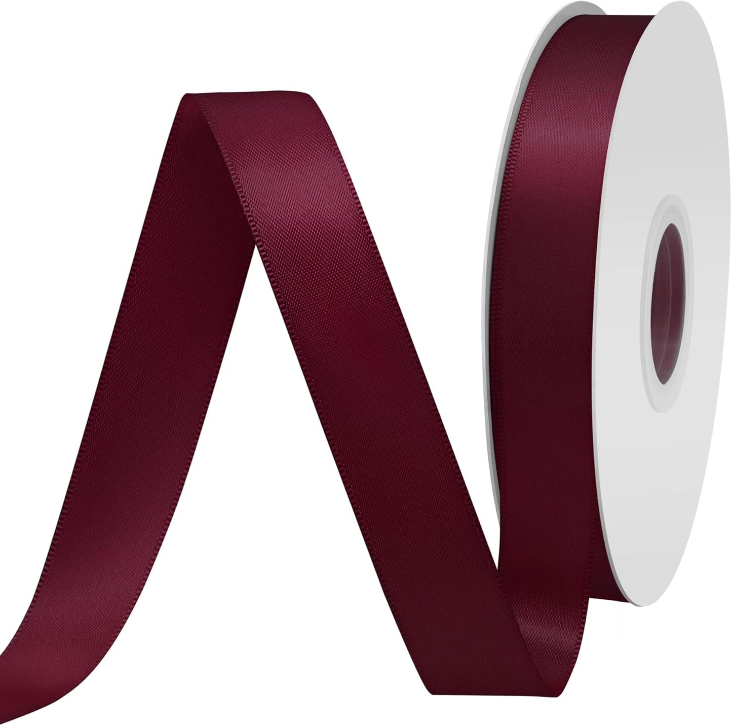 Wine Satin Ribbon 3/4" X 50 Yards Solid Color Double Faced Ribbons Perfect for Crafts Wedding Decor Bow Making Arts Sewing and More