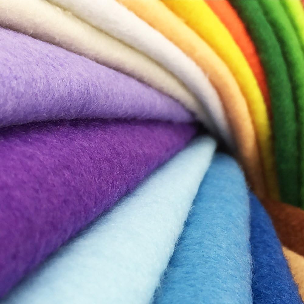 24pcs Thick 1.4mm Soft Felt Fabric Sheet Assorted Color Felt Pack DIY Craft Sewing Squares Nonwoven Patchwork (20 * 30cm)