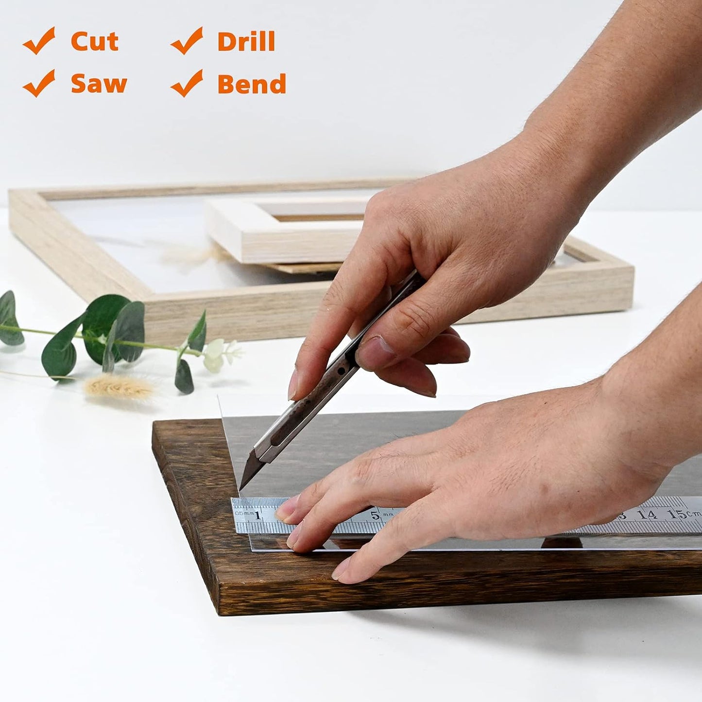 Egofine Plexiglass Sheets Acrylic Sheets 4 Pack of 5x7’’ 0.04 Thick Clear Plastic Cast Transparent Plexi Glass for Crafting Projects, Replacement Picture Frame Glass, DIY Display, Easy to Cut